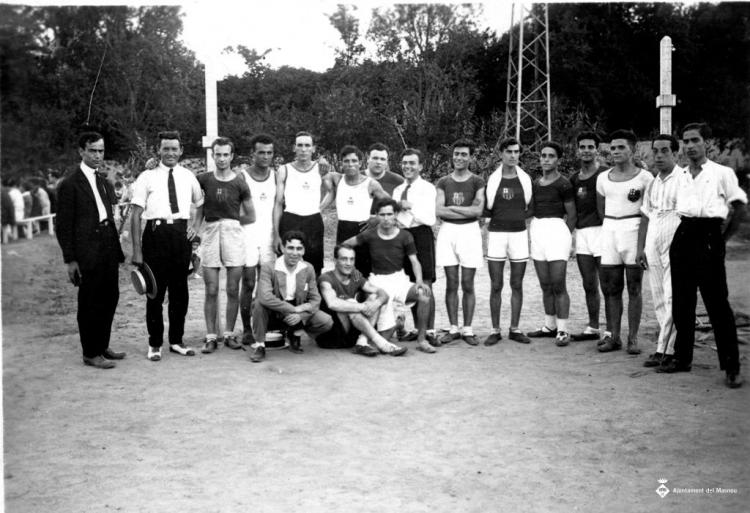 Retrat dels jugadors del FC Barcelona i del Club Deportiu Masnou