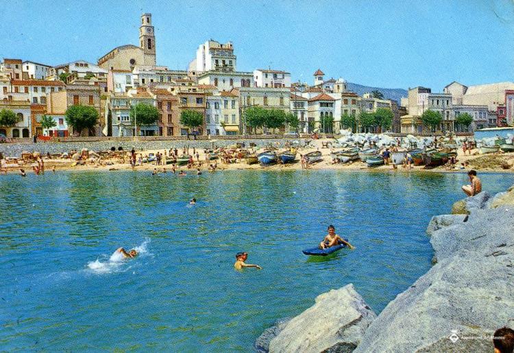 Postal de la platja del Masnou des del mar