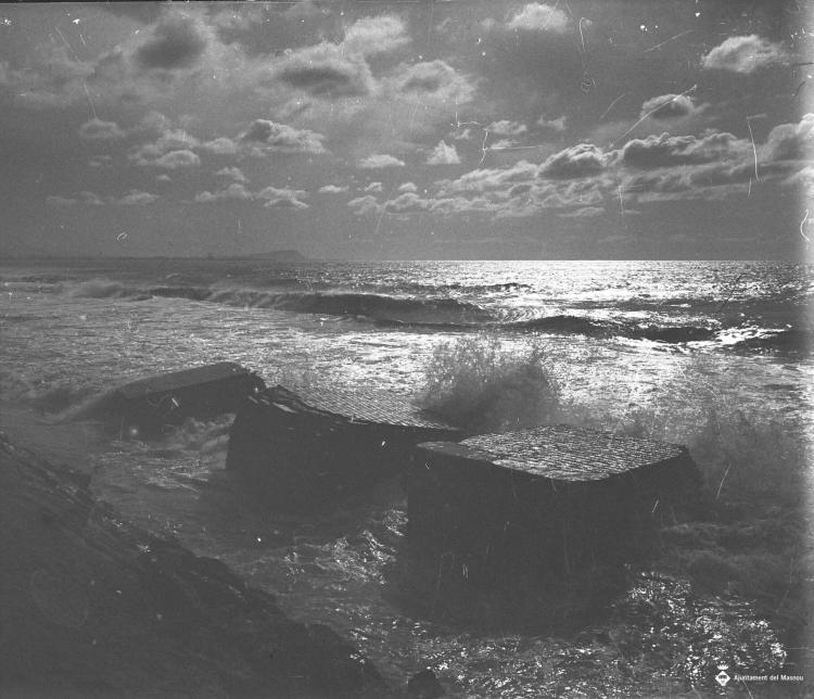 Detall del mar en dia de temporal