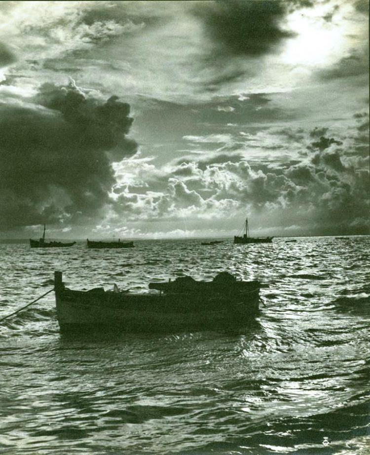 Vista d'unes barques al mar