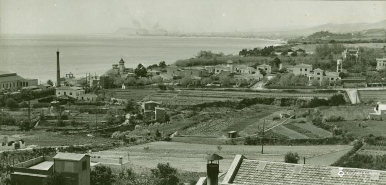 Vista del Masnou de la zona propera a la riera d'Alella