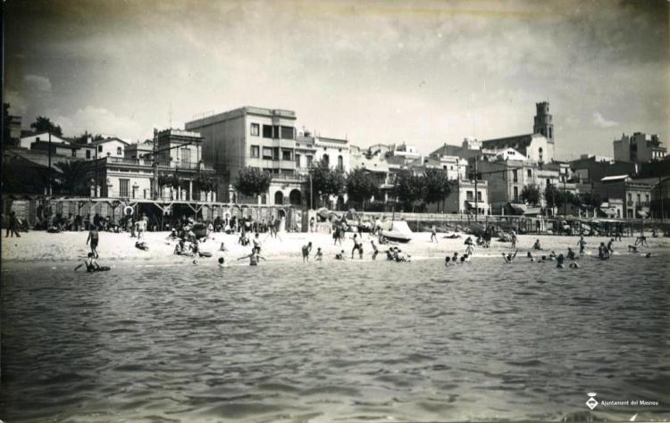 El Masnou, vista de la platja des del mar