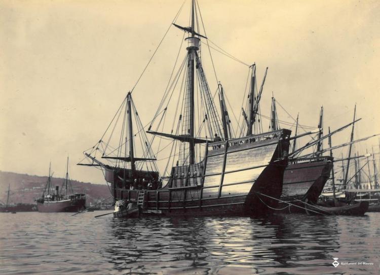 Coberta d'una vaixell de vela a Barcelona