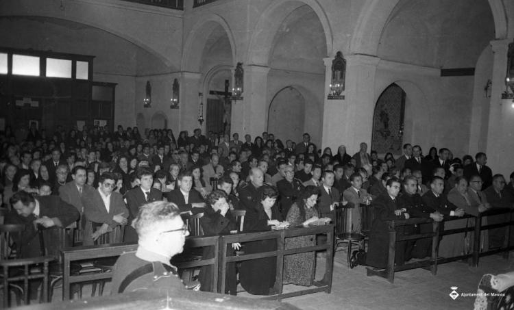 Celebració franquista dia de l'Alliberament a l'església
