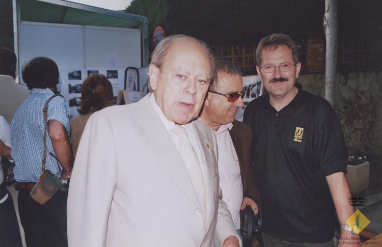 Jordi Pujol, president de la Generalitat, amb Josep M. Llop, alcalde, i Josep Ramos