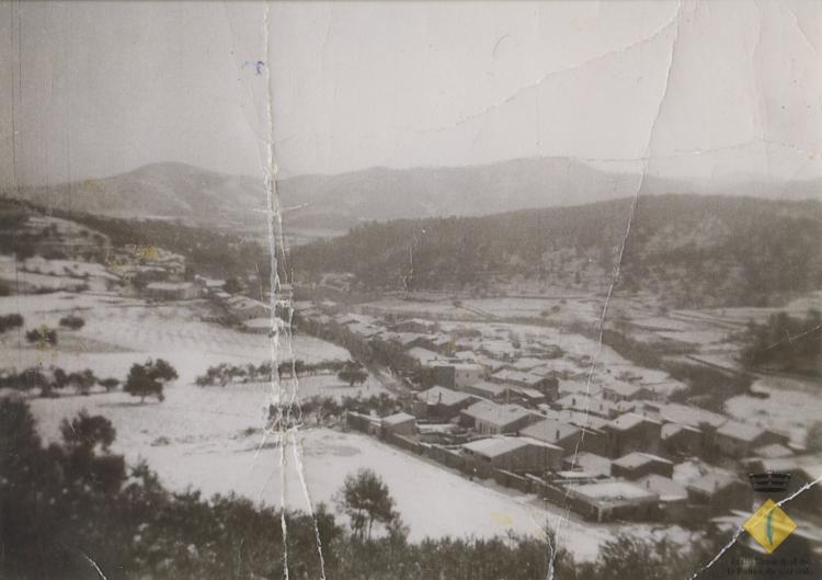 Vista de la Palma després de la gran nevada de 1962