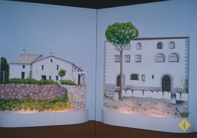 Festa Major de Santa Maria. Rètols decoratius amb les masies de la Palma