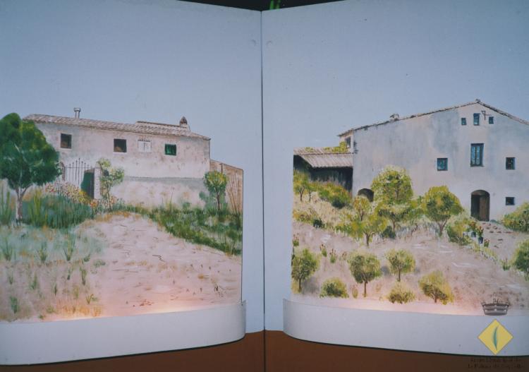 Festa Major de Santa Maria. Rètols decoratius amb les masies de la Palma