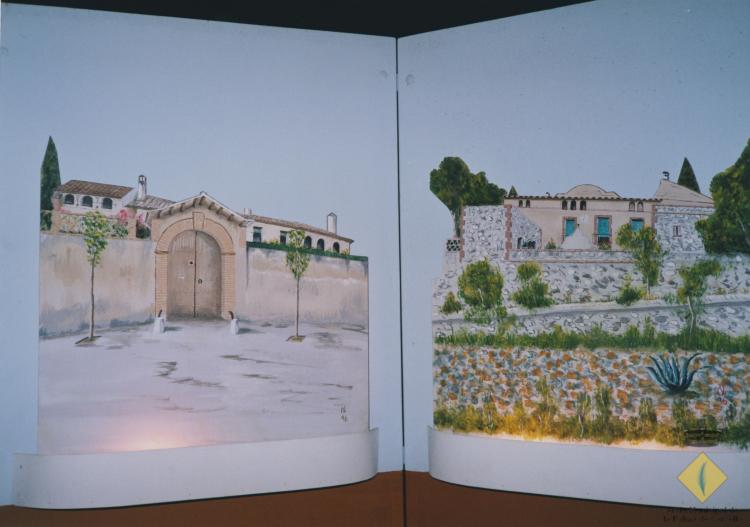 Festa Major de Santa Maria. Rètols decoratius amb les masies de la Palma