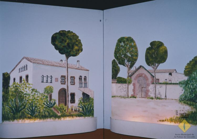 Festa Major de Santa Maria. Rètols decoratius amb les masies de la Palma