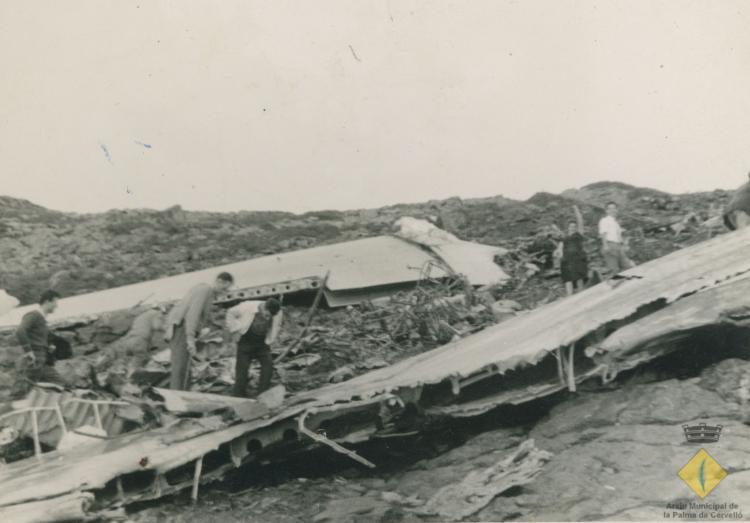 Lluís Pascual com a voluntari a l'accident d'aviació del Montseny de 1959