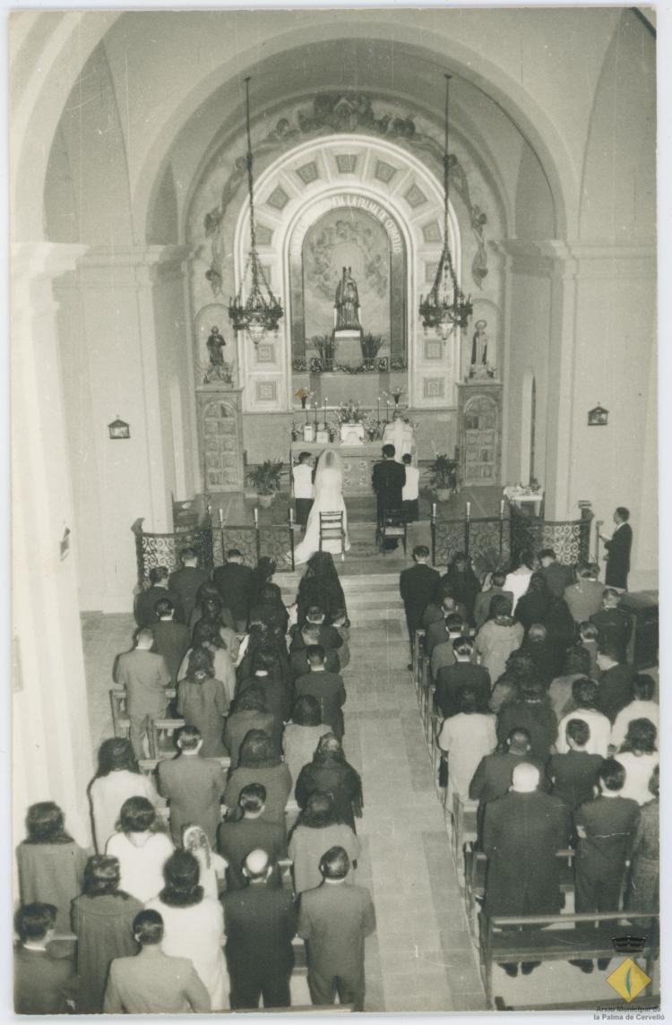 Casament de Lluís Pascual i Rosa Roca a l'església de la Palma