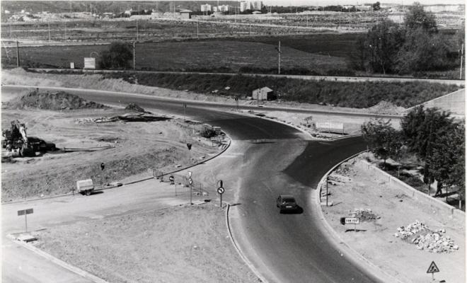 Obres construcció de la rotonda de Can Feu. Sabadell