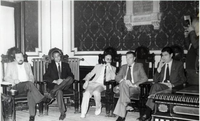 Presa de possessió de l'alcalde i regidors. Eleccions municipals de maig del 1983. Sabadell