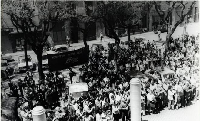 Presa de possessió de l'alcalde i regidors. Eleccions municipals de maig del 1983. Sabadell