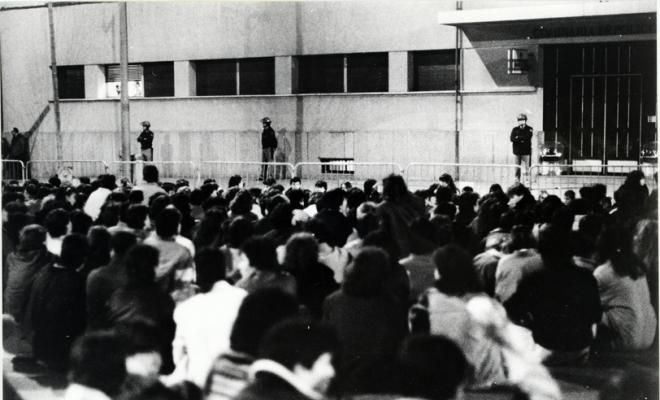 Manifestació d'estudiants d'ensenyament mitjà. Sabadell