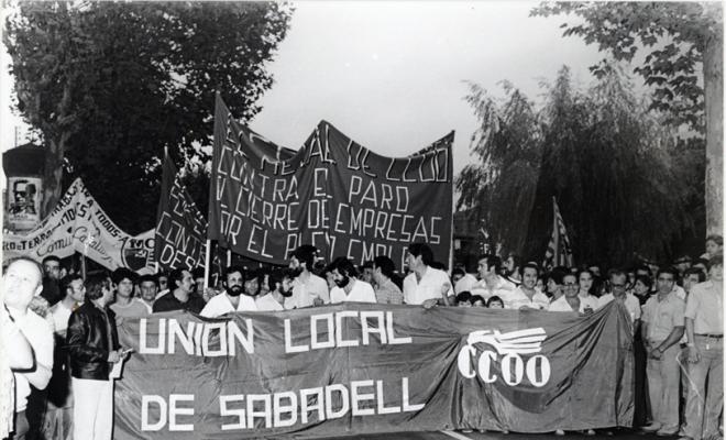 Manifestació del sindicat CCOO. Sabadell