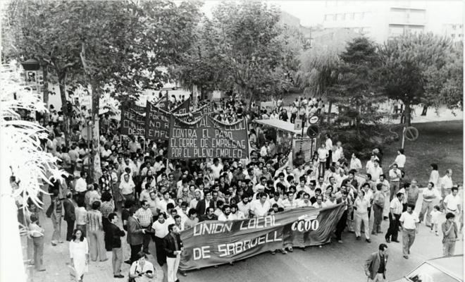 Manifestació del sindicat CCOO. Sabadell