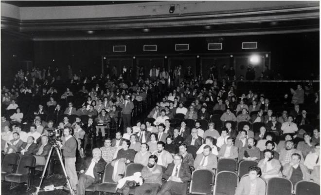 Acte de constitució del primer Consell Comarcal del Vallès Occidental al Teatre Municipal La Faràndula. Sabadell