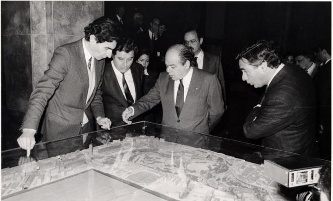 Visita de Jordi Pujol (president de la Generalitat) a Sabadell
