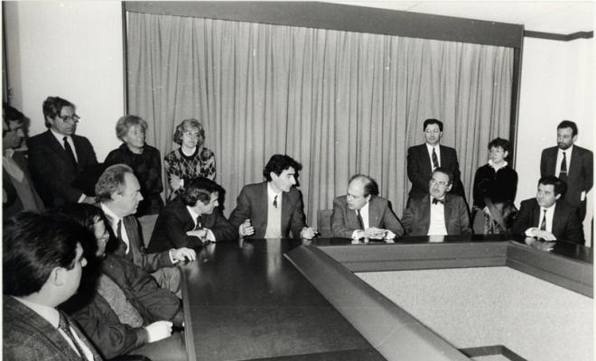 Visita de Jordi Pujol (president de la Generalitat) a Sabadell