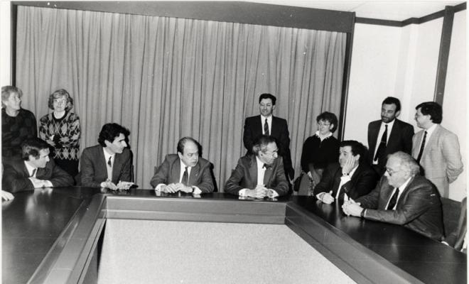 Visita de Jordi Pujol (president de la Generalitat) a Sabadell