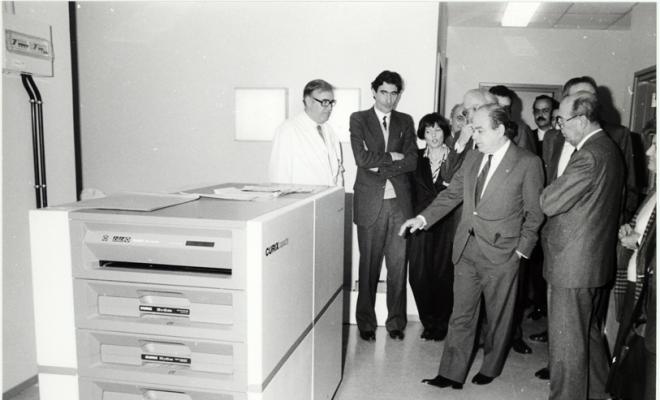 Visita de Jordi Pujol (president de la Generalitat) a Sabadell