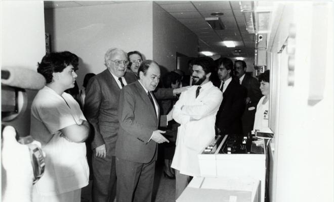 Visita de Jordi Pujol (president de la Generalitat) a Sabadell