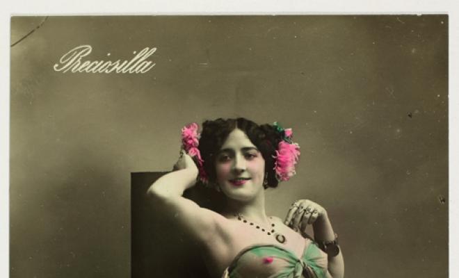 Retrat d'estudi de la cupletista espanyola Manuela Tejedor Clemente, de nom artístic Preciosilla. Madrid.