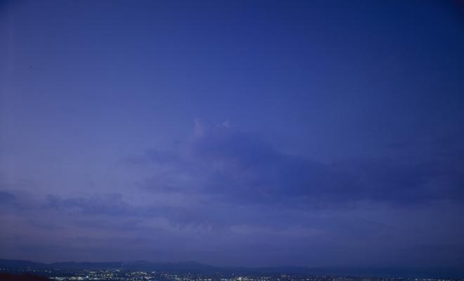 Vista panoràmica de Sabadell de nit