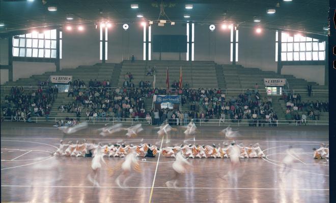 Competició esportiva a l'interior del Palau Municipal d'Esports de Sant Oleguer