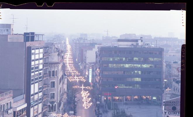 Panoràmica del passeig de la Plaça Major i la Rambla de Sabadell