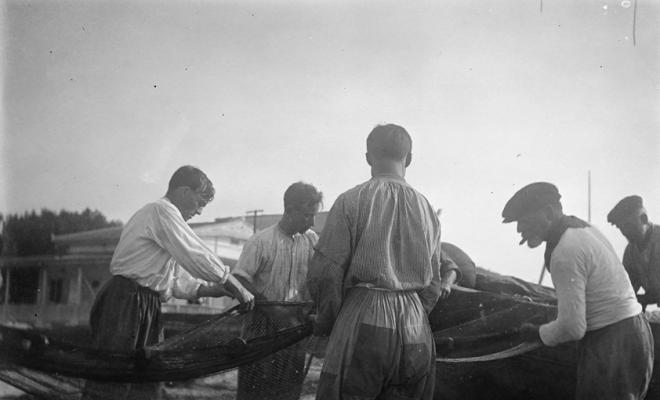 Pescadors a Caldes d'Estrac