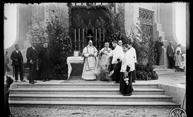 Cerimònia de benedicció de la Torre de l'Aigua. Sabadell
