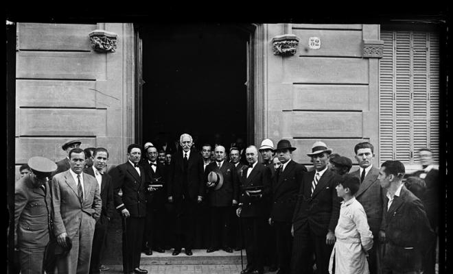 Visita de Francesc Macià i Llussà, persident de la Generalitat, a Sabadell