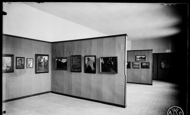 Sala de belles arts del Museu d'Història el dia de la seva inauguració. Sabadell