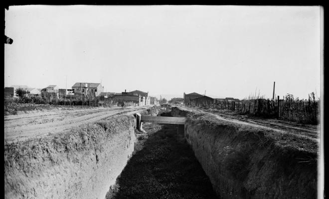 La Riereta en procés de canalització. Sabadell
