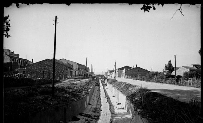 La Riereta en procés de canalització. Sabadell