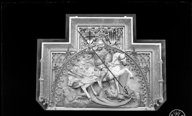 Altar de Sant Jordi matant el drac. Església de Sant Feliu. Sabadell