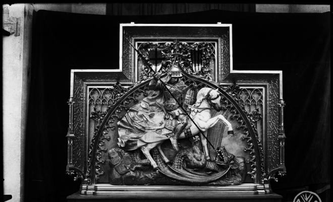 Altar de Sant Jordi matant el drac. Església de Sant Feliu. Sabadell