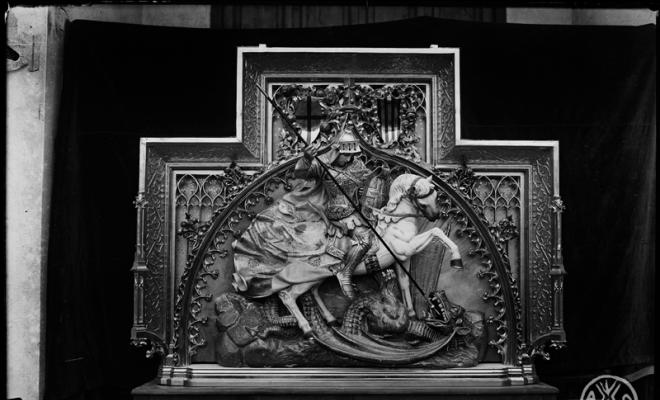 Altar de Sant Jordi matant el drac. Església de Sant Feliu. Sabadell