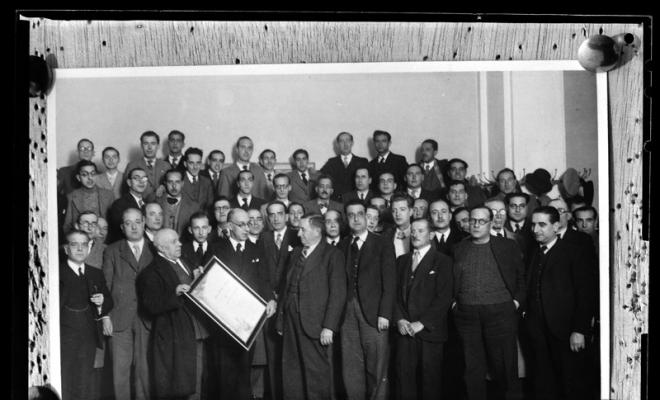 Homenatge que la secció dramàtica de l'Acadèmia Catòlica dedica al seu director Esteve Trullàs. Sabadell