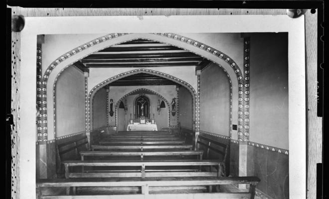 Interior de l'església de la nova parròquia de Sant Salvador. Sabadell