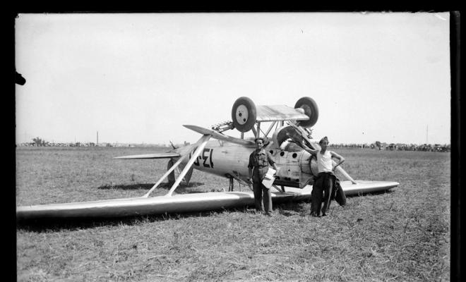 Avioneta accidentada durant el Festival Aèri de la Festa Major de Sabadell