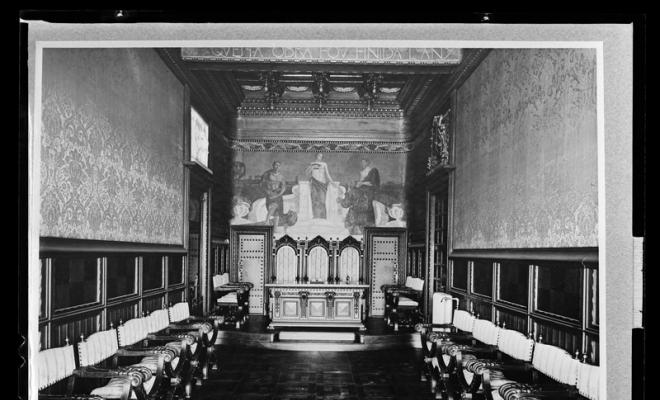 Sala de juntes del Gremi de Fabricants al carrer Sant Quirze. Sabadell