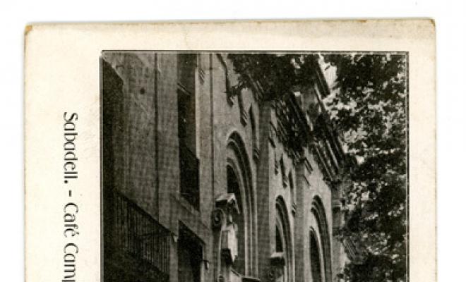 Sèrie B. Núm. 7. Sabadell. Café Campos y entrada al teatro