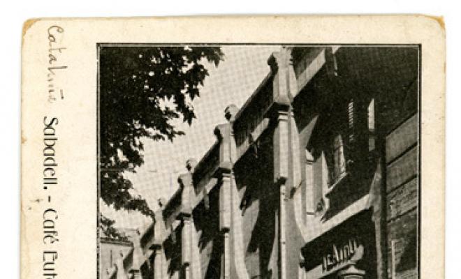 Sèrie C. Núm. 3. Sabadell. Café Euterpe y entrada al teatro