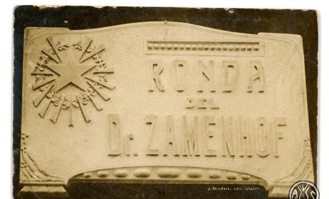Placa de pedra de la Ronda del Dr. Zamenhof