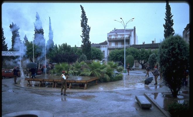 Trabucaires a la plaça d'Octavià.
