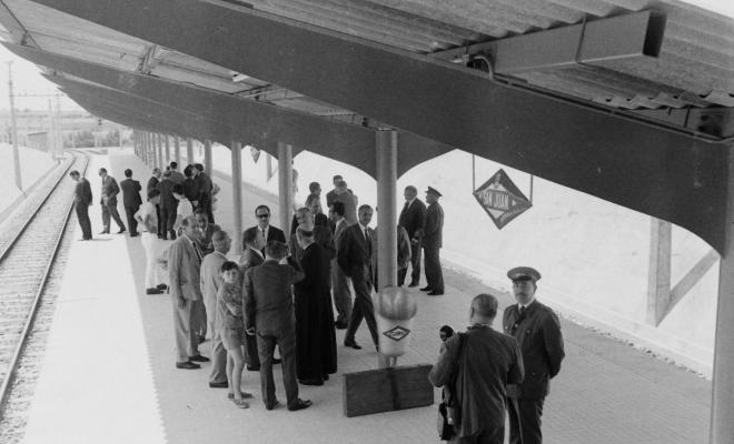 Visita institucional i benedicció de l'estació de ferrocarrils de Sant Joan.